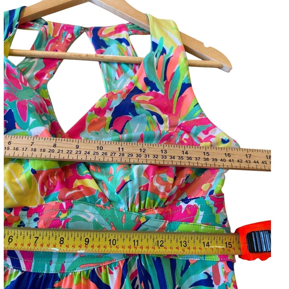 Lilly Pulitzer Loro Maxi Dress Parrot Party Tropical Floral Pink Green Size M - Picture 5 of 8
